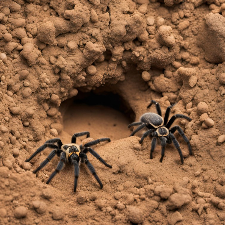 Tarantulas dig holes