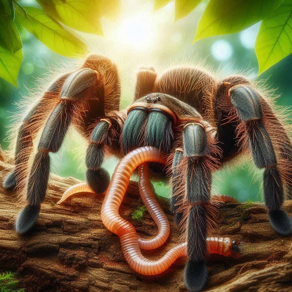 Tarantulas Eat Earthworms